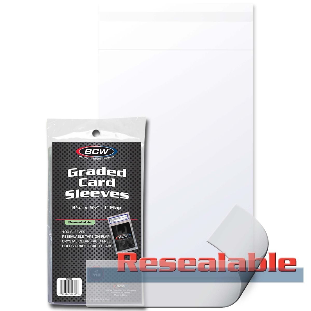 BCW Graded Card Sleeves (100 Sleeves Per Pack)