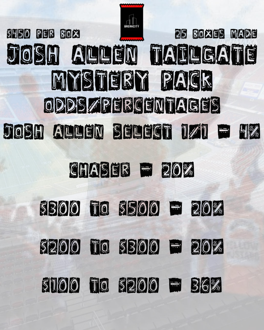 Breakcity Josh Allen Tailgate Mystery Pack